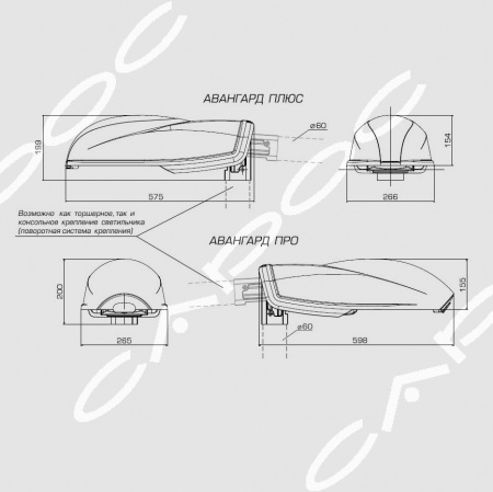 Светильник уличный консольный Авангард Про Плюс AVGpl-250N – №2