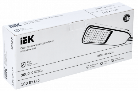 Светильник светодиодный ДКУ 1004-100Ш 3000К IP65 серый IEK – №2