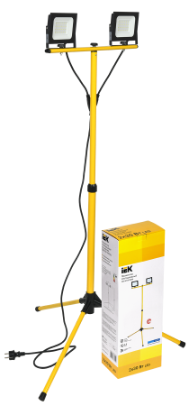 Прожектор светодиодный СДО 06-2x30Ш штатив 6500К IP65 черный IEK – №1