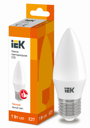 Лампа светодиодная C35 свеча 7Вт 230В 3000К E27 IEK – №1